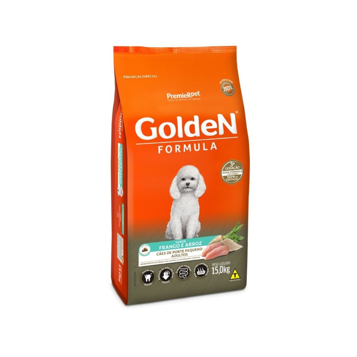 Golden Formula Cães Adultos Frango e Arroz Pequeno Porte 15kg
