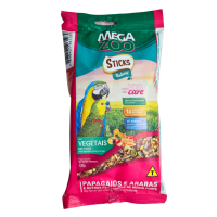 Megazoo Sticks Papagaios e Araras Vegetais, Mel e Ovos 120g